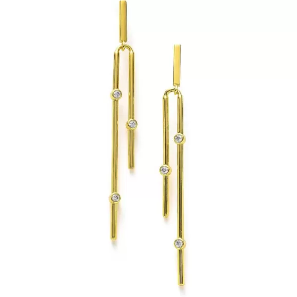 C.Paravano Gold Earrings Dangle | Dangle Earrings Pearl Gold | Wedding Earrings Gold | 18K Gold Plated Earrings for Women | 925 Sterling Silver Earrings for Women