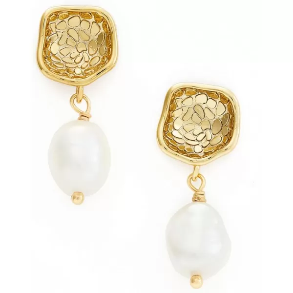 C.Paravano Gold Earrings Dangle | Dangle Earrings Pearl Gold | Wedding Earrings Gold | 18K Gold Plated Earrings for Women | 925 Sterling Silver Earrings for Women