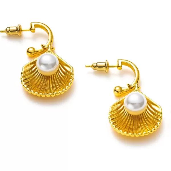 C.Paravano Gold Earrings Dangle | Dangle Earrings Pearl Gold | Wedding Earrings Gold | 18K Gold Plated Earrings for Women | 925 Sterling Silver Earrings for Women