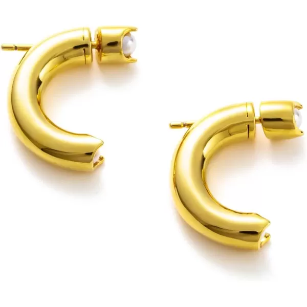 C.Paravano Hoop Earrings for Women | 18K Gold Plated Hoop Earrings | Platinum Hoop Earrings for Women | 925 Sterling Silver Hoop Earrings | Earrings for Women