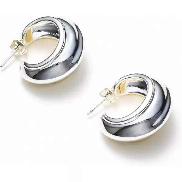 C.Paravano Hoop Earrings for Women | 18K Gold Plated Hoop Earrings | Platinum Hoop Earrings for Women | 925 Sterling Silver Hoop Earrings | Earrings for Women