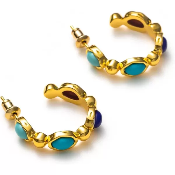 C.Paravano Hoop Earrings for Women | 18K Gold Plated Hoop Earrings | Platinum Hoop Earrings for Women | 925 Sterling Silver Hoop Earrings | Earrings for Women