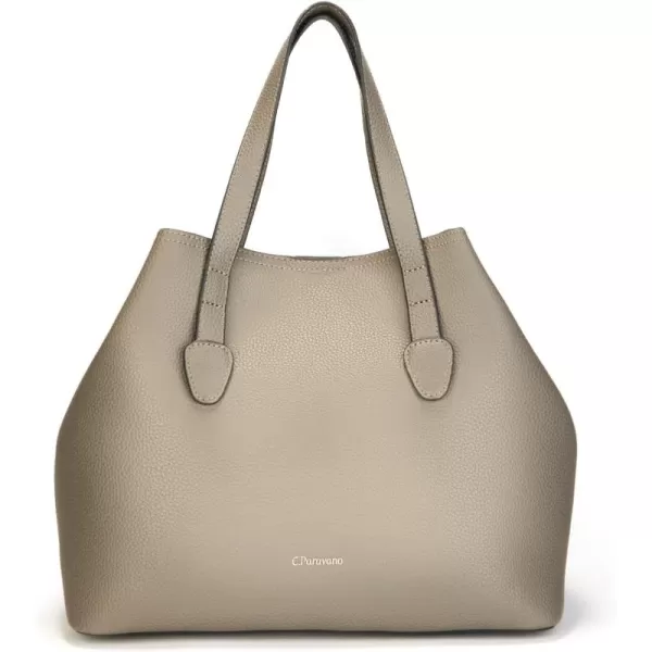 C.Paravano Large Capacity Tote Handbag | Full Grain Leather Tote Bag | Hobo Bag | Women's Top Handle Tote | Travel Work Tote