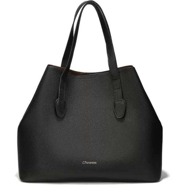 C.Paravano Large Capacity Tote Handbag | Full Grain Leather Tote Bag | Hobo Bag | Women's Top Handle Tote | Travel Work Tote