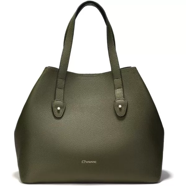C.Paravano Large Capacity Tote Handbag | Full Grain Leather Tote Bag | Hobo Bag | Women's Top Handle Tote | Travel Work Tote