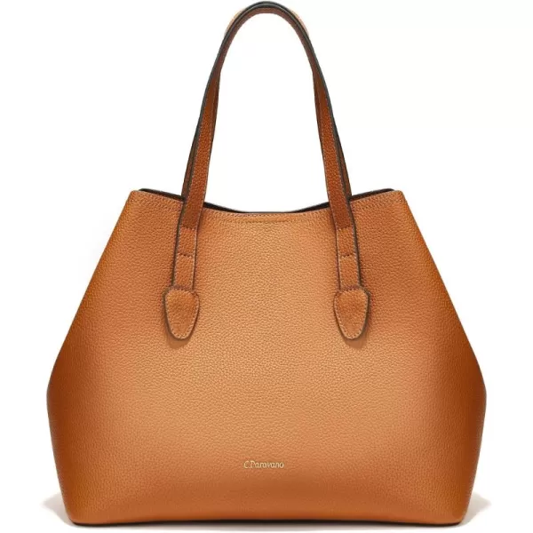 C.Paravano Large Capacity Tote Handbag | Full Grain Leather Tote Bag | Hobo Bag | Women's Top Handle Tote | Travel Work Tote