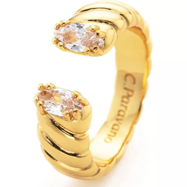 C.Paravano Rings for Women Gold 18K | Womens Adjustable Rings | Vintage Rings for Women | 18k Gold Rings for Women Real Gold | Rings for Women | 18k Gold Rings for Women