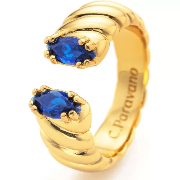 C.Paravano Rings for Women Gold 18K | Womens Adjustable Rings | Vintage Rings for Women | 18k Gold Rings for Women Real Gold | Rings for Women | 18k Gold Rings for Women