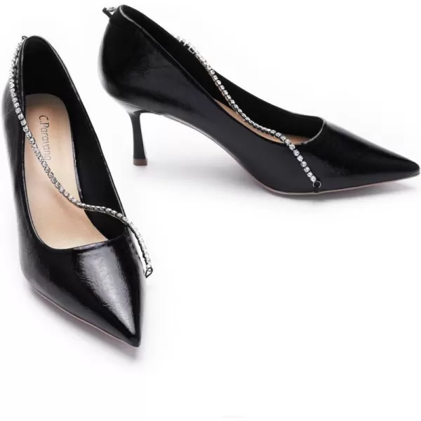 C.Paravano Women's Flats | Flats for Women | Ballet Flats | Crystal Chain Flat Shoes | Pointed Toe Flats | Wedding Flats | Slip on Flats Shoes