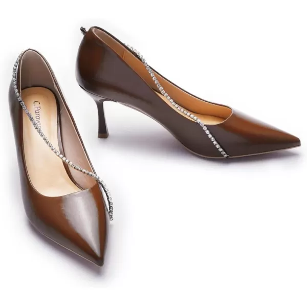 C.Paravano Women's Flats | Flats for Women | Ballet Flats | Crystal Chain Flat Shoes | Pointed Toe Flats | Wedding Flats | Slip on Flats Shoes