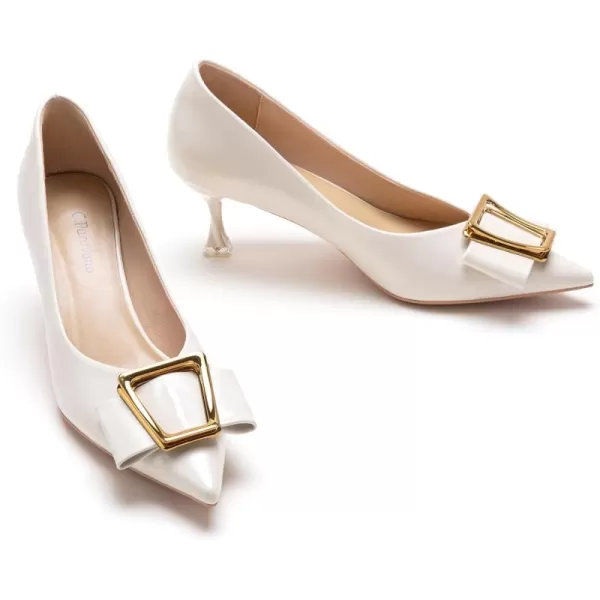 C.Paravano Women's Pump I Pointed Toe Kitten Heel I Closed Toe Low Heel I Comfortable Dress Pump I Leather Wedding Shoes