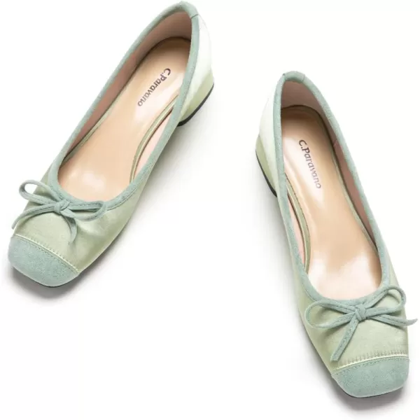 C.Paravano Women's Pump | Square Toe Low Block Heels | Closed Toe Chunky Heels | Leather Low Heel Pumps | Dress Wedding Shoes