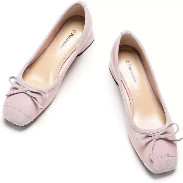 C.Paravano Women's Pump | Square Toe Low Block Heels | Closed Toe Chunky Heels | Leather Low Heel Pumps | Dress Wedding Shoes