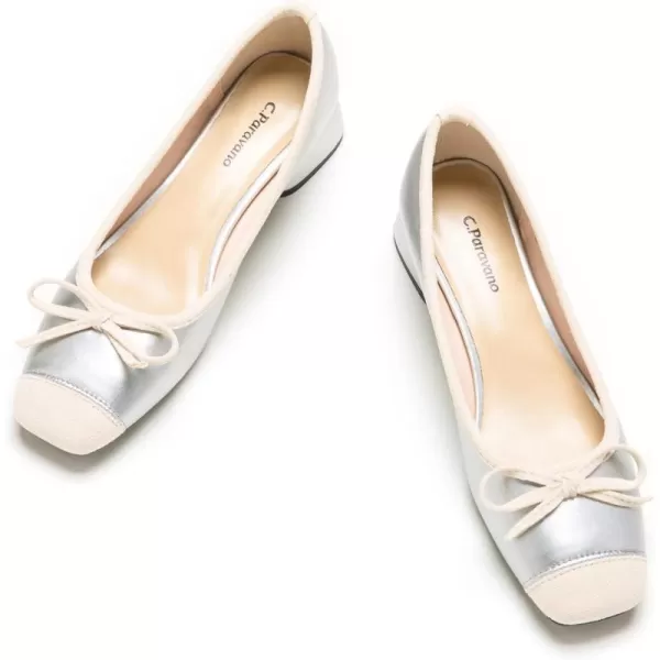 C.Paravano Women's Pump | Square Toe Low Block Heels | Closed Toe Chunky Heels | Leather Low Heel Pumps | Dress Wedding Shoes
