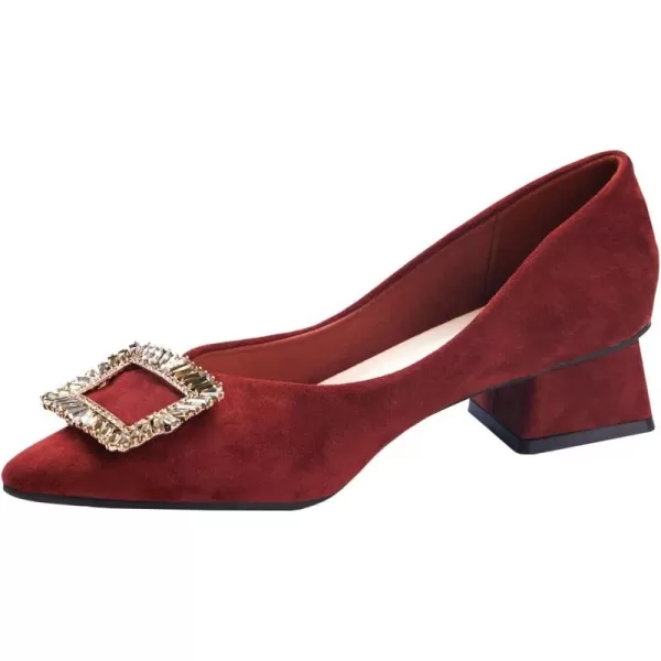 C.Paravano Women's Pump | Square Toe Low Block Heels | Closed Toe Chunky Heels | Leather Low Heel Pumps | Dress Wedding Shoes