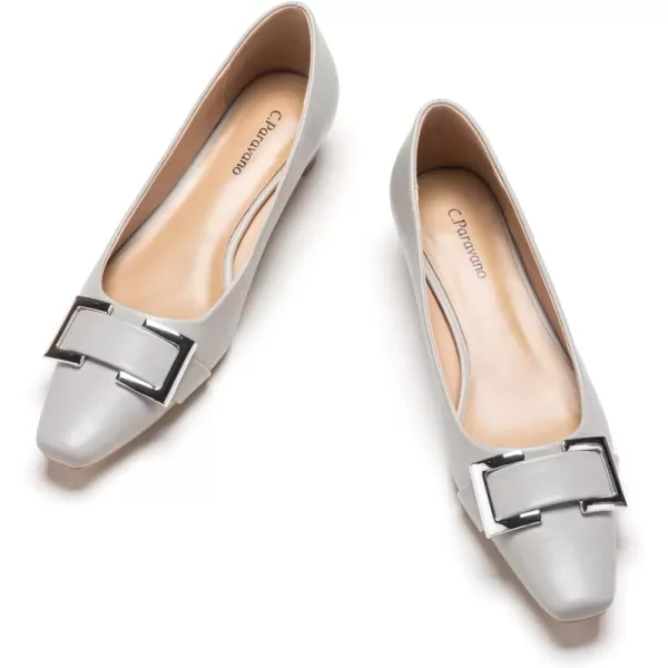 C.Paravano Women's Pumps | Closed Toe Chunky Heel | Leather Low Block Heels | Square Toe Low Heels | Dress Pumps Shoes | Pearl Ankle Strap Pumps Shoes