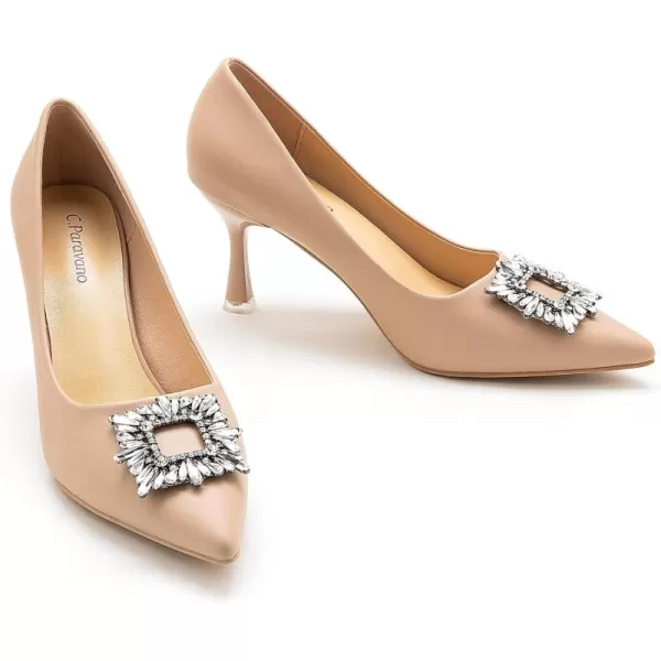C.Paravano Women's Pumps I Pointed Toe Kitten Heel I Closed Toe Dress Pump I Comfortable Wedding Shoes