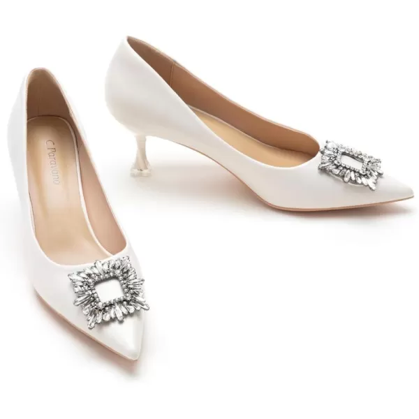 C.Paravano Women's Pumps I Pointed Toe Kitten Heel I Closed Toe Dress Pump I Comfortable Wedding Shoes