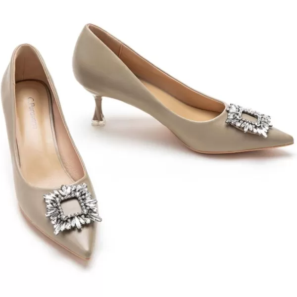 C.Paravano Women's Pumps I Pointed Toe Kitten Heel I Closed Toe Dress Pump I Comfortable Wedding Shoes