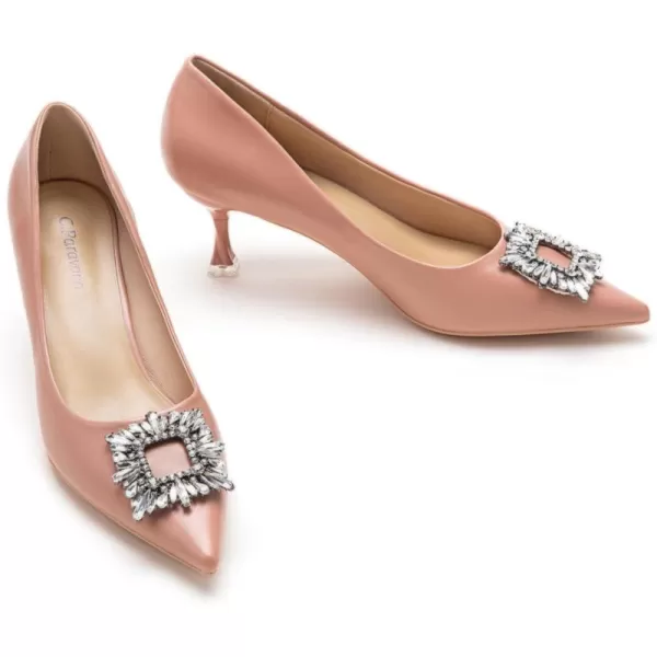 C.Paravano Women's Pumps I Pointed Toe Kitten Heel I Closed Toe Dress Pump I Comfortable Wedding Shoes