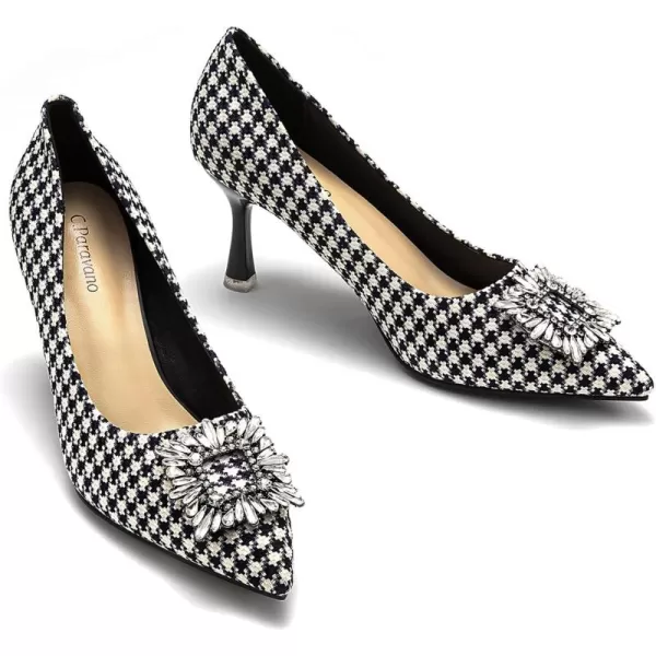 C.Paravano Women's Pumps I Pointed Toe Kitten Heel I Closed Toe Dress Pump I Comfortable Wedding Shoes