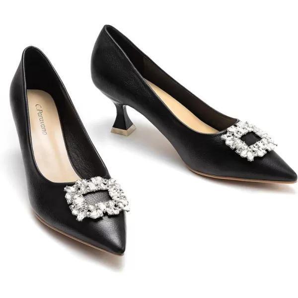 C.Paravano Women's Pumps I Pointed Toe Kitten Heel I Closed Toe Dress Pump I Comfortable Wedding Shoes