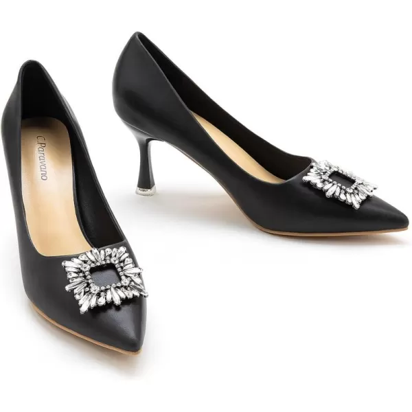 C.Paravano Women's Pumps I Pointed Toe Kitten Heel I Closed Toe Dress Pump I Comfortable Wedding Shoes