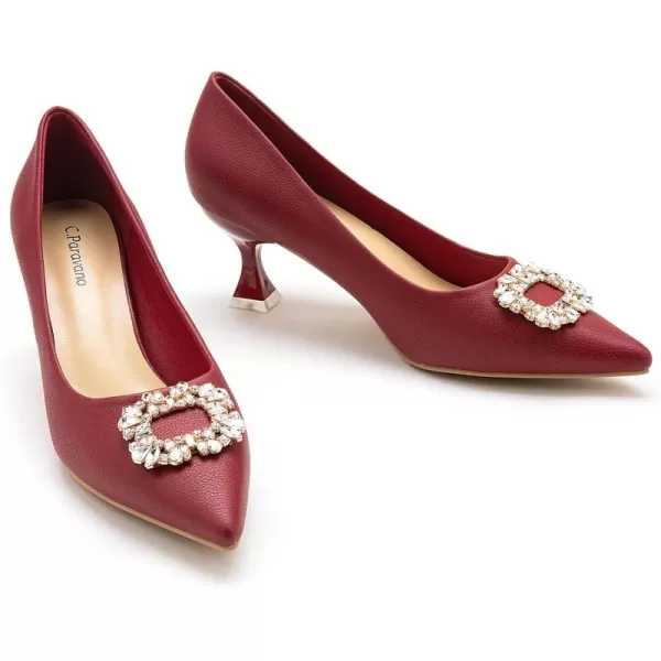 C.Paravano Women's Pumps I Pointed Toe Kitten Heel I Closed Toe Dress Pump I Comfortable Wedding Shoes