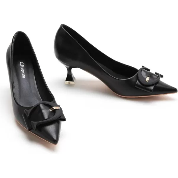 C.Paravano Women's Pumps | Low Heel for Women | Womens Designer Pumps | Kitten Heels for Women | Womens Short Heels | Leather Pumps for Women