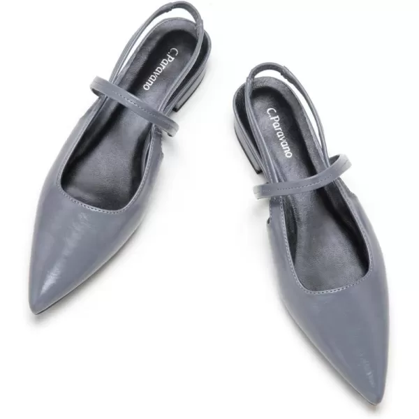 C.Paravano Women's Slingback Flats | Pointed Toe Flats Sandals | Leather Kitten Heels | Closed Heeled Sandal | Wedding Dress Pumps Shoes for Women