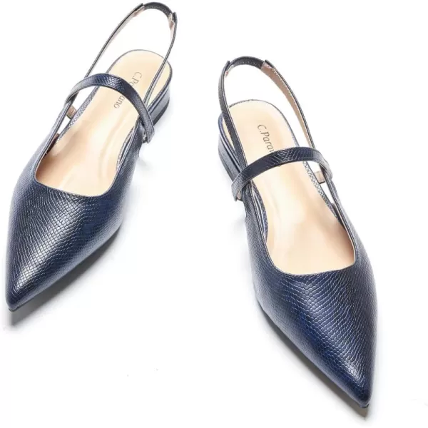 C.Paravano Women's Slingback Flats | Pointed Toe Flats Sandals | Leather Kitten Heels | Closed Heeled Sandal | Wedding Dress Pumps Shoes for Women