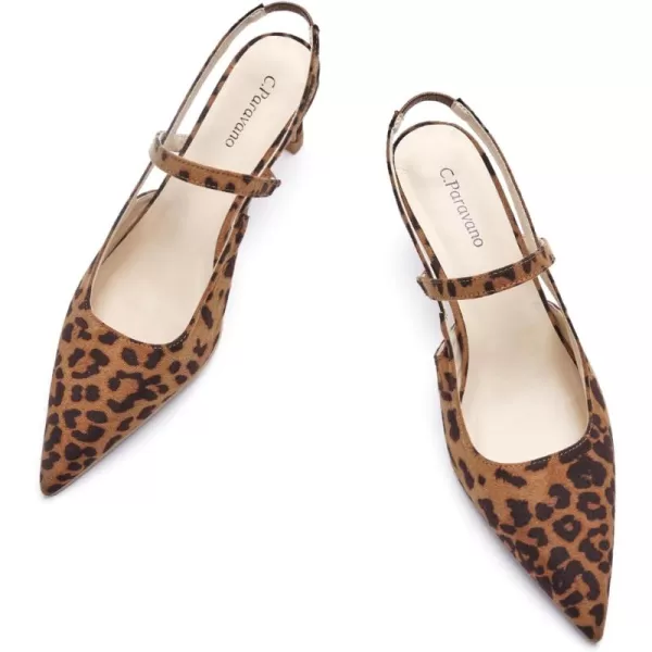 C.Paravano Women's Slingback Flats | Pointed Toe Flats Sandals | Leather Kitten Heels | Closed Heeled Sandal | Wedding Dress Pumps Shoes for Women