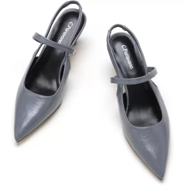 C.Paravano Women's Slingback Flats | Pointed Toe Flats Sandals | Leather Kitten Heels | Closed Heeled Sandal | Wedding Dress Pumps Shoes for Women