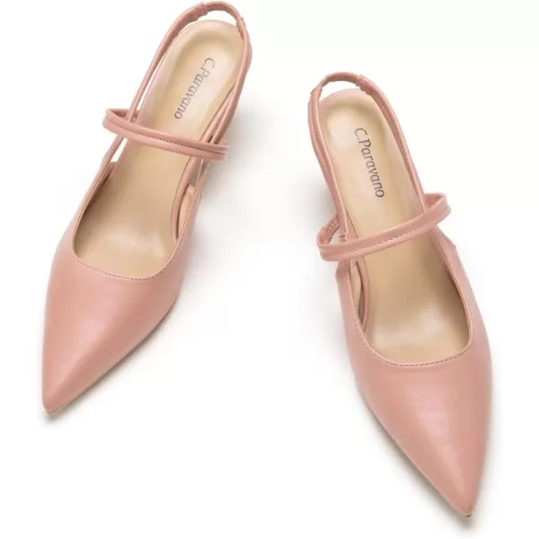 C.Paravano Women's Slingback Flats | Pointed Toe Flats Sandals | Leather Kitten Heels | Closed Heeled Sandal | Wedding Dress Pumps Shoes for Women