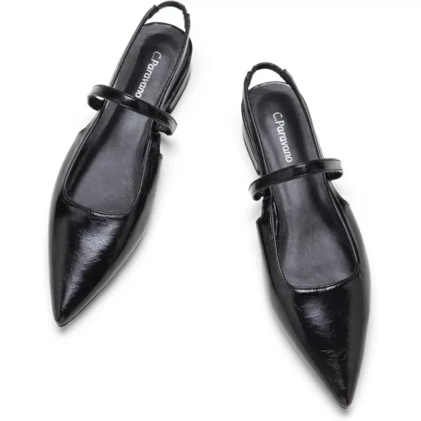 C.Paravano Women's Slingback Flats | Pointed Toe Flats Sandals | Leather Kitten Heels | Closed Heeled Sandal | Wedding Dress Pumps Shoes for Women