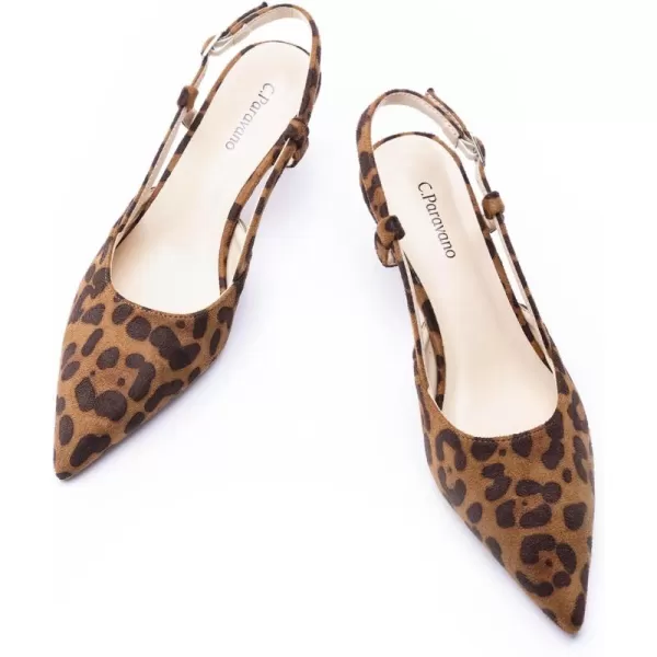 C.Paravano Women's Slingback Flats | Pointed Toe Slingback Flats for Women | Kitten Heel Slingback Sandals | Adjustable Ankle Strap Shoes