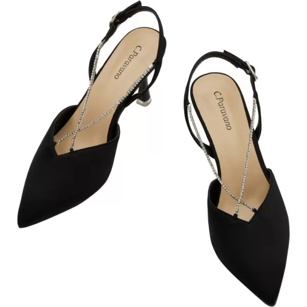 C.Paravano Women's Slingback | Leather Slingback Flats | Pointed Toe Slingback Pumps | Comfort Heeled Sandal | Slip on Flats Shoes for Wedding