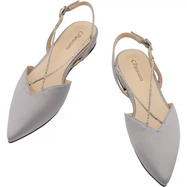 C.Paravano Women's Slingback | Leather Slingback Flats | Pointed Toe Slingback Pumps | Comfort Heeled Sandal | Slip on Flats Shoes for Wedding