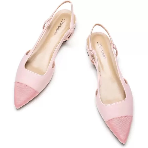 C.Paravano Women's Slingback | Leather Slingback Flats | Pointed Toe Slingback Pumps | Comfort Heeled Sandal | Slip on Flats Shoes for Wedding