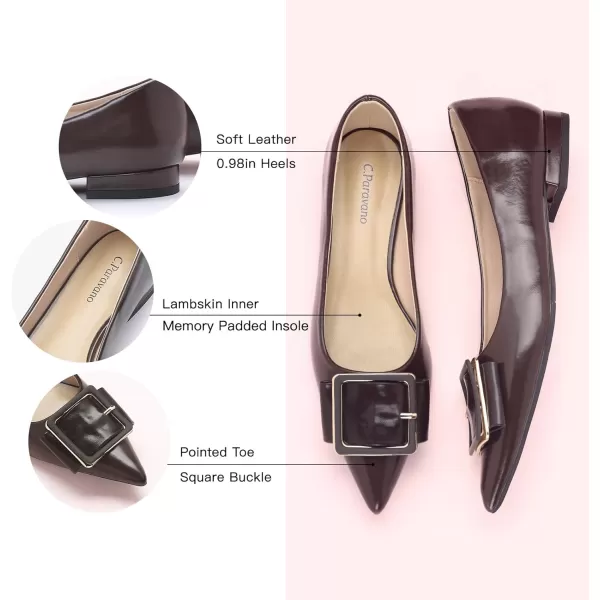 C.Paravano Flat Shoes | Leather Flats for Women | Pointed Toe Flats | Women Flat Shoes | Ballet for Women Shoes | Work Flats for Women