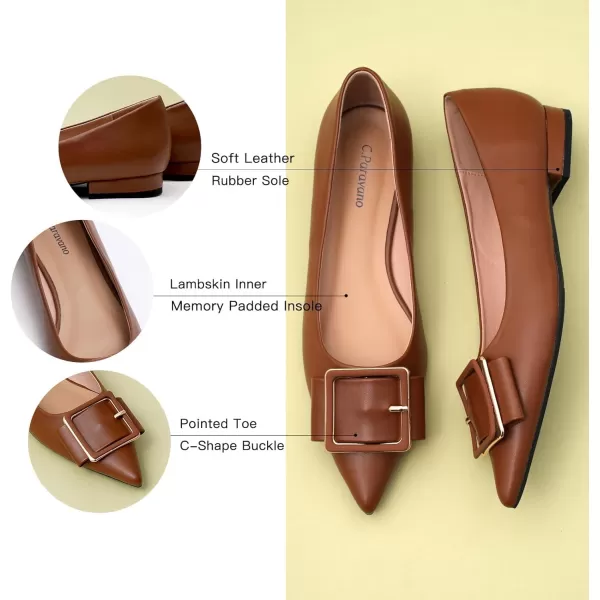 C.Paravano Flat Shoes | Leather Flats for Women | Pointed Toe Flats | Women Flat Shoes | Ballet for Women Shoes | Work Flats for Women