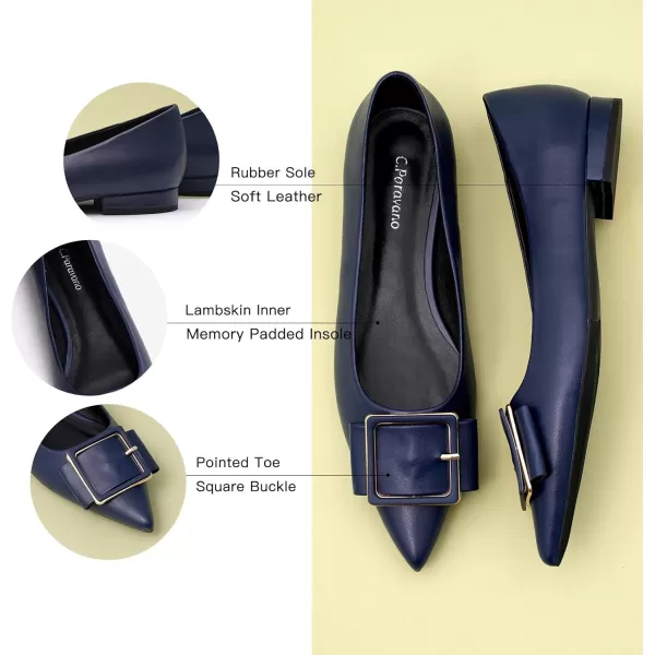 C.Paravano Flat Shoes | Leather Flats for Women | Pointed Toe Flats | Women Flat Shoes | Ballet for Women Shoes | Work Flats for Women