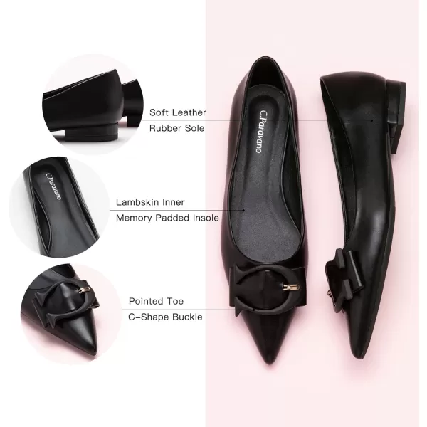 C.Paravano Flat Shoes for Women | Ballet Shoes | Pointed Toe Flats | Leather Flats for Women | Comfortable Slip on Women's Flats | Work Flats for Women