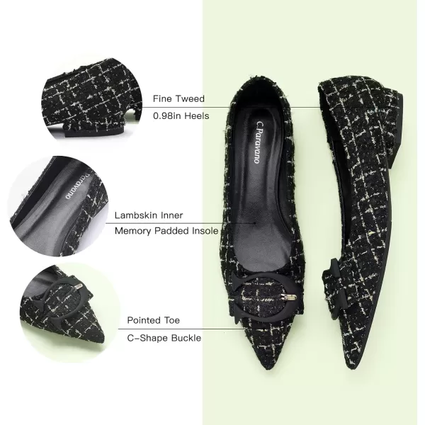 C.Paravano Flat Shoes for Women | Ballet Shoes | Pointed Toe Flats | Leather Flats for Women | Comfortable Slip on Women's Flats | Work Flats for Women