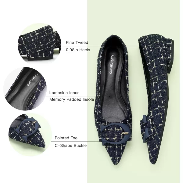 C.Paravano Flat Shoes for Women | Ballet Shoes | Pointed Toe Flats | Leather Flats for Women | Comfortable Slip on Women's Flats | Work Flats for Women