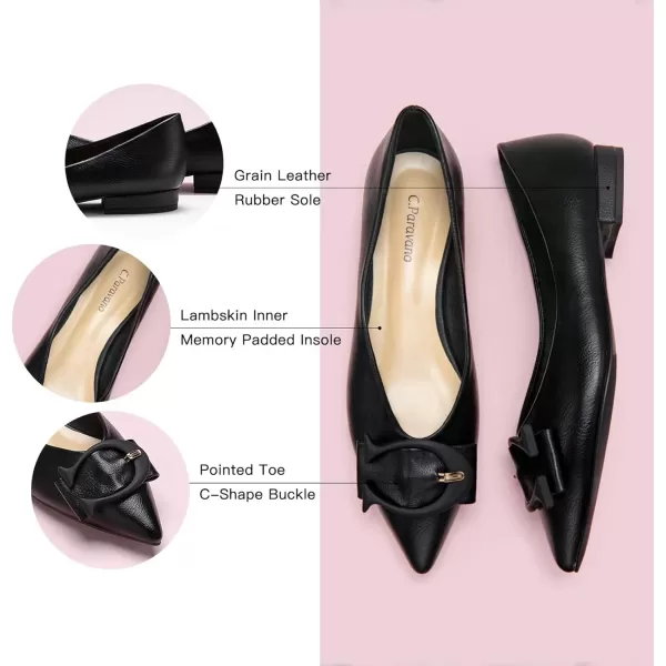 C.Paravano Flat Shoes for Women | Ballet Shoes | Pointed Toe Flats | Leather Flats for Women | Comfortable Slip on Women's Flats | Work Flats for Women