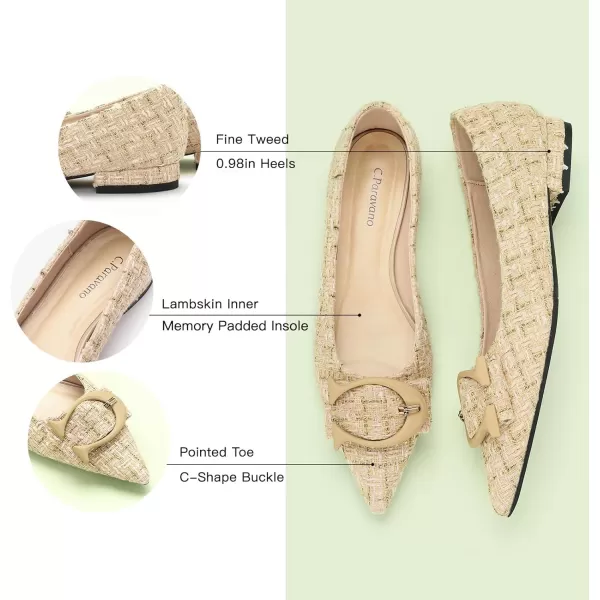 C.Paravano Flat Shoes for Women | Ballet Shoes | Pointed Toe Flats | Leather Flats for Women | Comfortable Slip on Women's Flats | Work Flats for Women