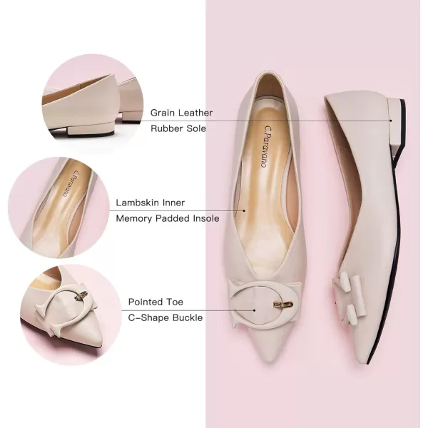 C.Paravano Flat Shoes for Women | Ballet Shoes | Pointed Toe Flats | Leather Flats for Women | Comfortable Slip on Women's Flats | Work Flats for Women