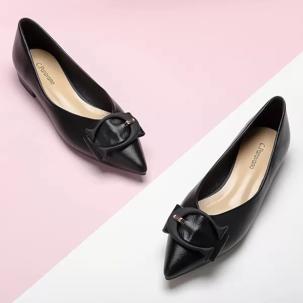 C.Paravano Flat Shoes for Women | Ballet Shoes | Pointed Toe Flats | Leather Flats for Women | Comfortable Slip on Women's Flats | Work Flats for Women