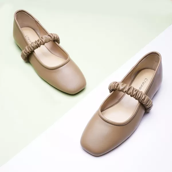 C.Paravano Mary Jane Flats for Women | Women's Ballet Flats | Mary Jane Shoes Women | Leather Square Toe Flats